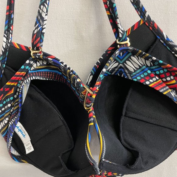 Aqua by La Vie en Rose Women's Multi-Coloured Bathing Suit Top Chris Cross - Picture 4 of 5